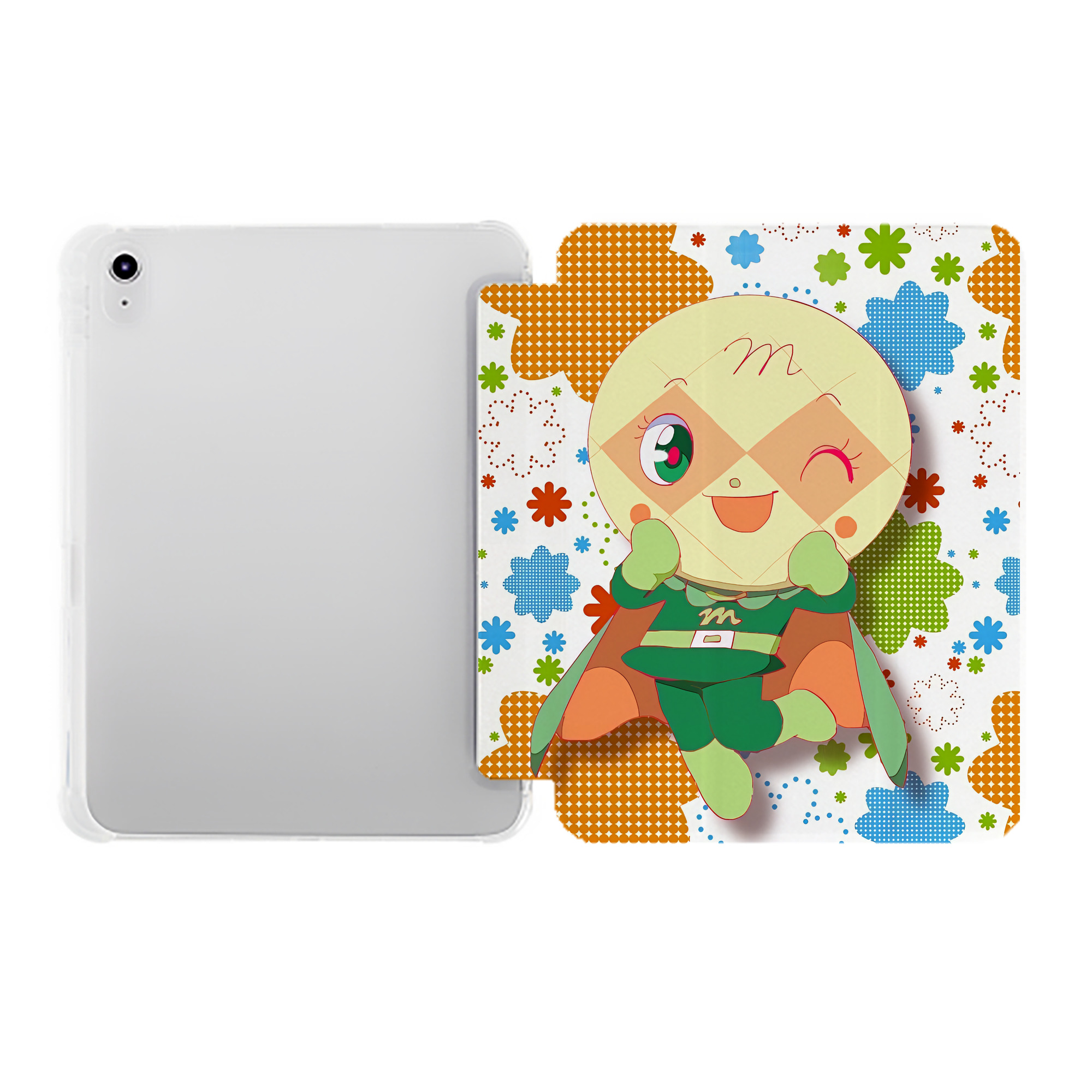 （画像用） アンパンマン Anpanman IPad ケース ペン収納付き 三つ折りスタンド PUレザー×シリコン 対応機種9.5/10.5/10.9インチ